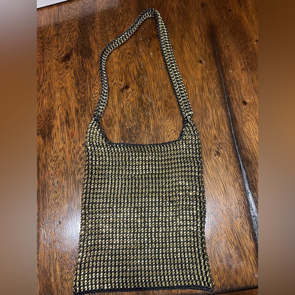 Zara black and gold bag